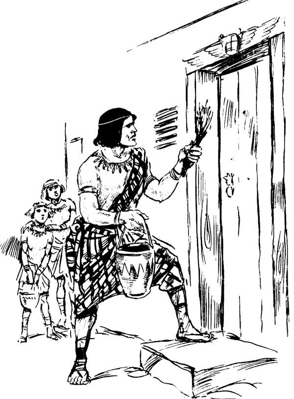 Painting the door with blood